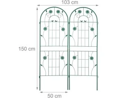 Relaxdays Šviesiai žalias 2 vnt. treliažo rinkinys 150 cm