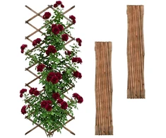 Relaxdays Trellis komplektas 3 dalių ištraukiamas medinis
