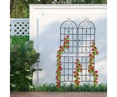 Relaxdays Trellis komplektas, metalas, 150x50x1,5 cm, juoda
