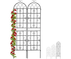 Relaxdays Trellis komplektas, metalas, 150x50x1,5 cm, juoda