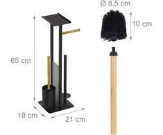 Relaxdays WC komplektas metalas ir bambukas