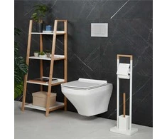 Relaxdays WC rinkinys iš bambuko ir nerūdijančio plieno