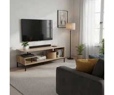 Relaxdays TV staliukas, 140x40x45 cm, juodas