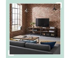 Relaxdays TV staliukas, 4 skyreliai, rudas
