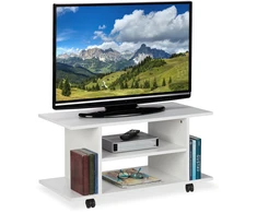 Relaxdays TV staliukas, 40x80x40 cm, balta