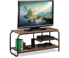 Relaxdays TV staliukas, 43x90x35 cm, rudas, juodas