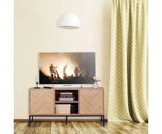 TV staliukas Relaxdays TV žemas staliukas, 60x120x38 cm, Ruda Juoda