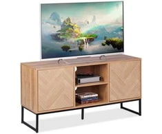 TV staliukas Relaxdays TV žemas staliukas, 60x120x38 cm, Ruda Juoda