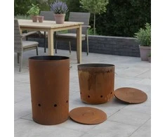 Relaxdays Ugnies dubuo, Corten plienas, ruda