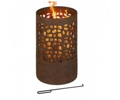 Relaxdays Ugnies krepšys, 60x37 cm, ruda, corten plienas