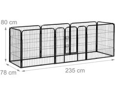 Relaxdays Vados gardas, 120x76.5x235 cm, juodas