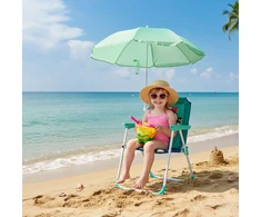 Relaxdays Vaikiška sulankstoma kėdė su skėčiu nuo saulės