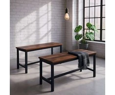 Relaxdays Valgomojo suolas, 51x108x32 cm, ruda juoda