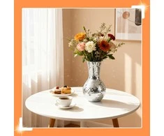 Relaxdays Vaza 28x14 cm Sidabrinė Stiklinė