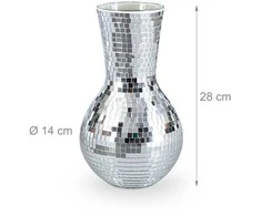 Relaxdays Disko vaza su veidrodine mozaika, 28 cm