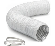Relaxdays Ventiliacijos žarna 500 cm balta PVC aliuminis