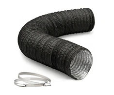 Relaxdays Ventiliacijos žarna 500 cm juoda PVC
