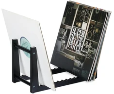 Relaxdays Vinilo plokštelių laikiklis juodas