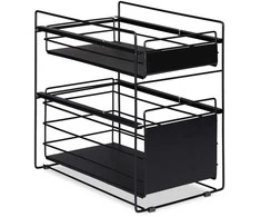 Relaxdays Virtuvės spintelės organizatorius, 25x40.5x39.5 cm, juodas