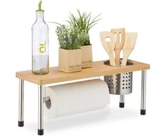 Relaxdays Virtuvės stalviršio organizatorius, 21x55x18 cm, natūralios spalvos