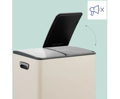 Relaxdays Virtuvinis šiukšliadėžė, 2 skyreliai, 30 litrų, metalinė