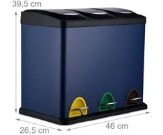 Relaxdays Virtuvės šiukšliadėžė 3 x 8 l