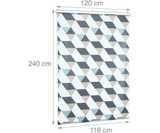 Relaxdays Vonioms skirtas roletinis uždangalas su geometriniu dizainu