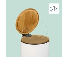 Relaxdays Vonios kambario rinkinys, 2 dalių, metalas, 5 l, su šiukšliadėže ir šepetėliu