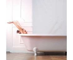 Relaxdays Vonios ritininė užuolaida, 60x240 cm, balta