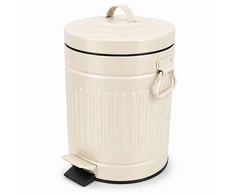 Relaxdays Vonios šiukšliadėžė su pedalu, apvali, retro stiliaus, 5 l