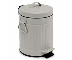 Relaxdays Vonios šiukšliadėžė su pedalu, apvali, retro stiliaus, 3 l