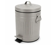 Relaxdays Vonios šiukšliadėžė su pedalu, apvali, retro stiliaus, 5 l