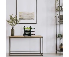 Relaxdays Vyno lentyna, 30.5x27.5x20 cm, juoda, metalas