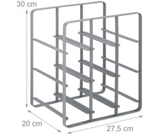 Relaxdays Pilka metalinė vyno lentyna 9 buteliams