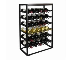 Relaxdays Vyno lentyna, 88x59x30 cm, juoda/ruda, metalas ir MDF