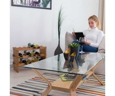 Relaxdays Vyno lentyna, bambukas, 60x28.5x86 cm, natūrali