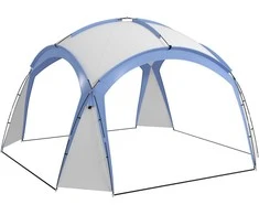 "Outsunny Event Shelter" 3,5 x 3,5 m paviljonas su kablio durimis Vandeniui atsparus žiemai atsparus sodo paviljonas Šalies palapinė Apsauga nuo saulės Stovyklavimas, sodo festivaliai Mėlyna