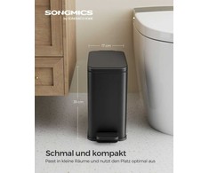 Songmics Kosmetikos dėžė 10 litrų su dangčiu, juoda