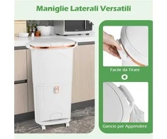 Šaldytuvas Promotions Virtuvės šiukšlių dėžė, 43x29x74.5 cm, balta, atliekų rūšiavimas