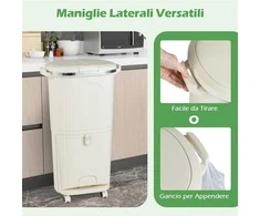 Šaldytuvas Promotions Virtuvės šiukšlių dėžė, 43x29x74,5 cm, smėlio spalvos, PP medžiaga