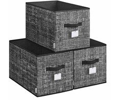 SONGMICS sulankstomų daiktų laikymo dėžių rinkinys, 3 vnt., 45 l, 50 x 30 x 30 cm