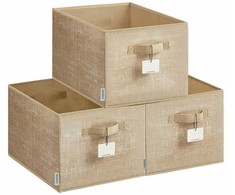 SONGMICS laikymo dėžių rinkinys, 3 vnt., 40 x 30 x 24 cm, smėlio spalvos