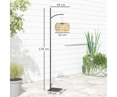 "Outsunny" saulės grindų lempos rotango saulės lempos su šviesos jutikliu Automatinis boho stiliaus saulės šviesos IP44 vandeniui atspari saulės lempa lauko lempa saulės žibintas sodo balkonui lauko vejos kiemui