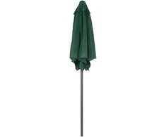 Outsunny skėtis nuo saulės Ø196 cm, skėtis nuo saulės su lenkimo funkcija, šešiakampis balkono skėtis, paplūdimio skėtis, atsparus vėjui, stabilus, rinkos skėtis, skėtis su rankena, apsauga nuo saulės paplūdimiui, balkonui, sodui, žalias