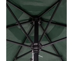 Outsunny skėtis nuo saulės Ø196 cm, skėtis nuo saulės su lenkimo funkcija, šešiakampis balkono skėtis, paplūdimio skėtis, atsparus vėjui, stabilus, rinkos skėtis, skėtis su rankena, apsauga nuo saulės paplūdimiui, balkonui, sodui, žalias