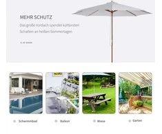 Outsunny Medinis sodo skėtis 300 cm - kreminis