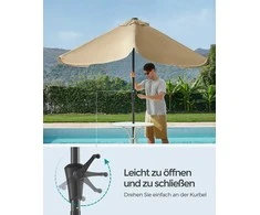 Songmics Balkono skėtis stačiakampis be stovo taupe