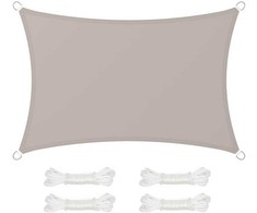 Songmics Stačiakampė saulės burė su PU danga, taupe, 2 x 3 m