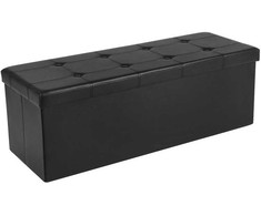 Songmics Minkštas suolas su sandėliavimo vieta 110 cm juodos spalvos