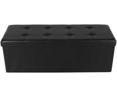 Songmics Minkštas suolas su sandėliavimo vieta 110 cm juodos spalvos